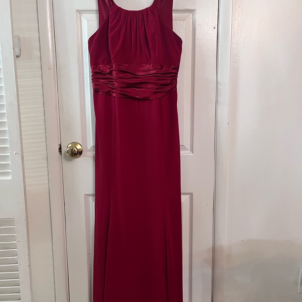David's Bridal Red Sleeveless Maxi Dress
